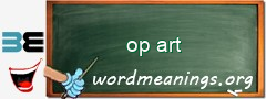 WordMeaning blackboard for op art